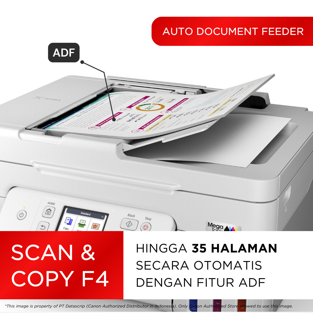 FixPrint Printer F4 Wifi Canon G4780 - Ink Tank ADF Duplex Printing Wireless All In One MacOS - Garansi 3 Tahun - Pengganti L5290 T720DW T730DW - Gambar 3