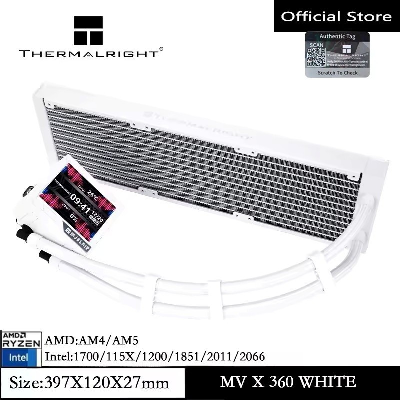 Thermalright MJOLNIR VISION 360 X White water cooling radiator 3.5inch ...