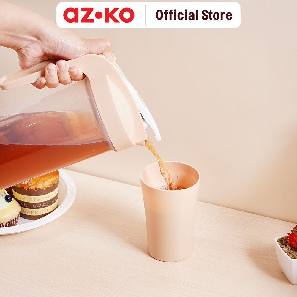 AZKO Culinart Camry Teko & Gelas Set 5 pcs - Krem/Putih Drinkware Serving Jug Party Beverage Tableware - Gambar 3