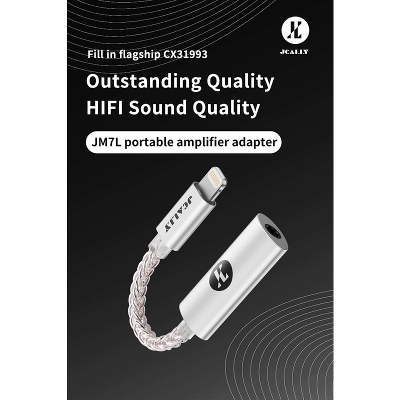 JCALLY JM7L / JM-7L / JM 7L HiRes Dongle DAC Audio Digital Adapter Lightning to Jack 3.5mm - Gambar 4