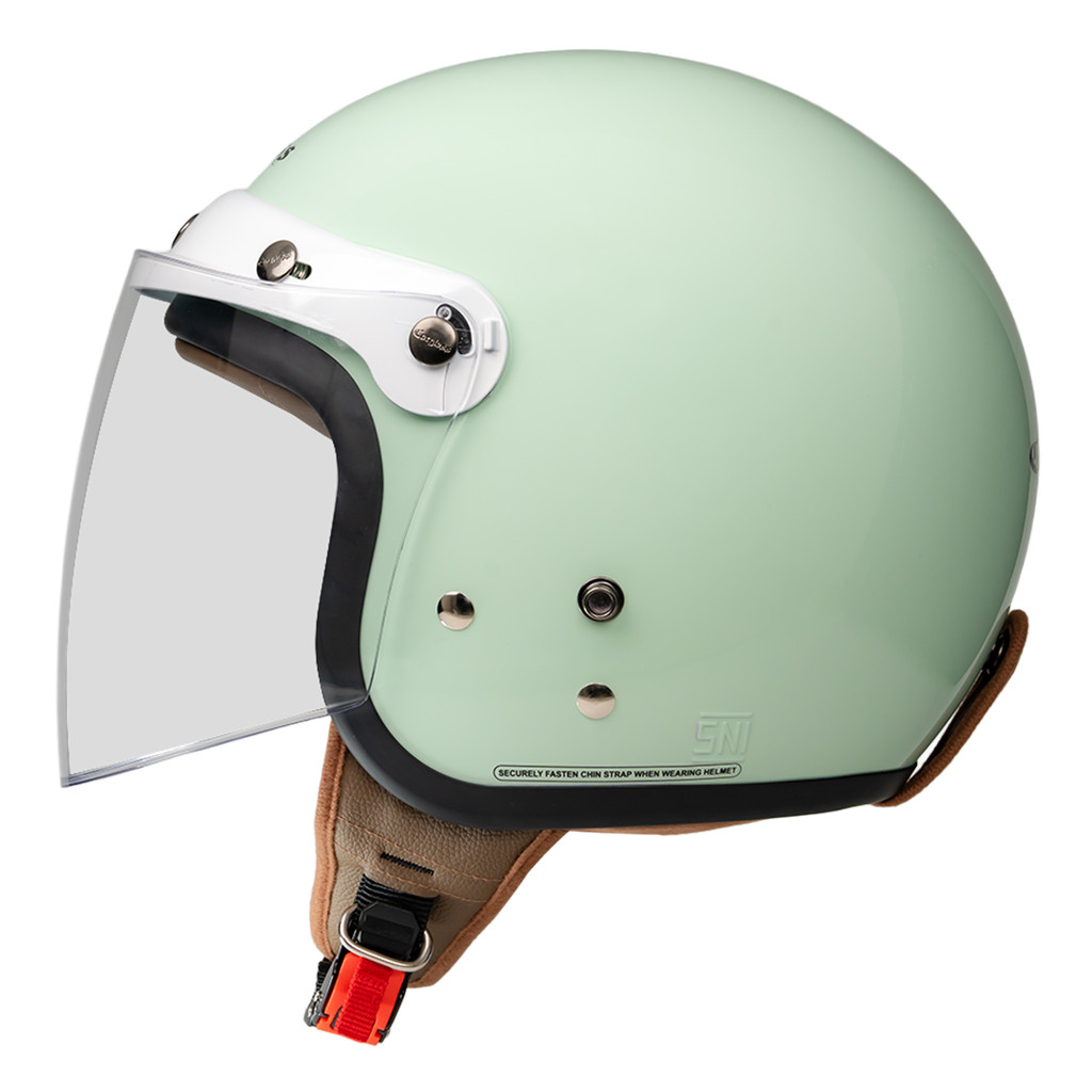 Cargloss CFH Hijab Retro Helm Half Face - S Green - Gambar 3