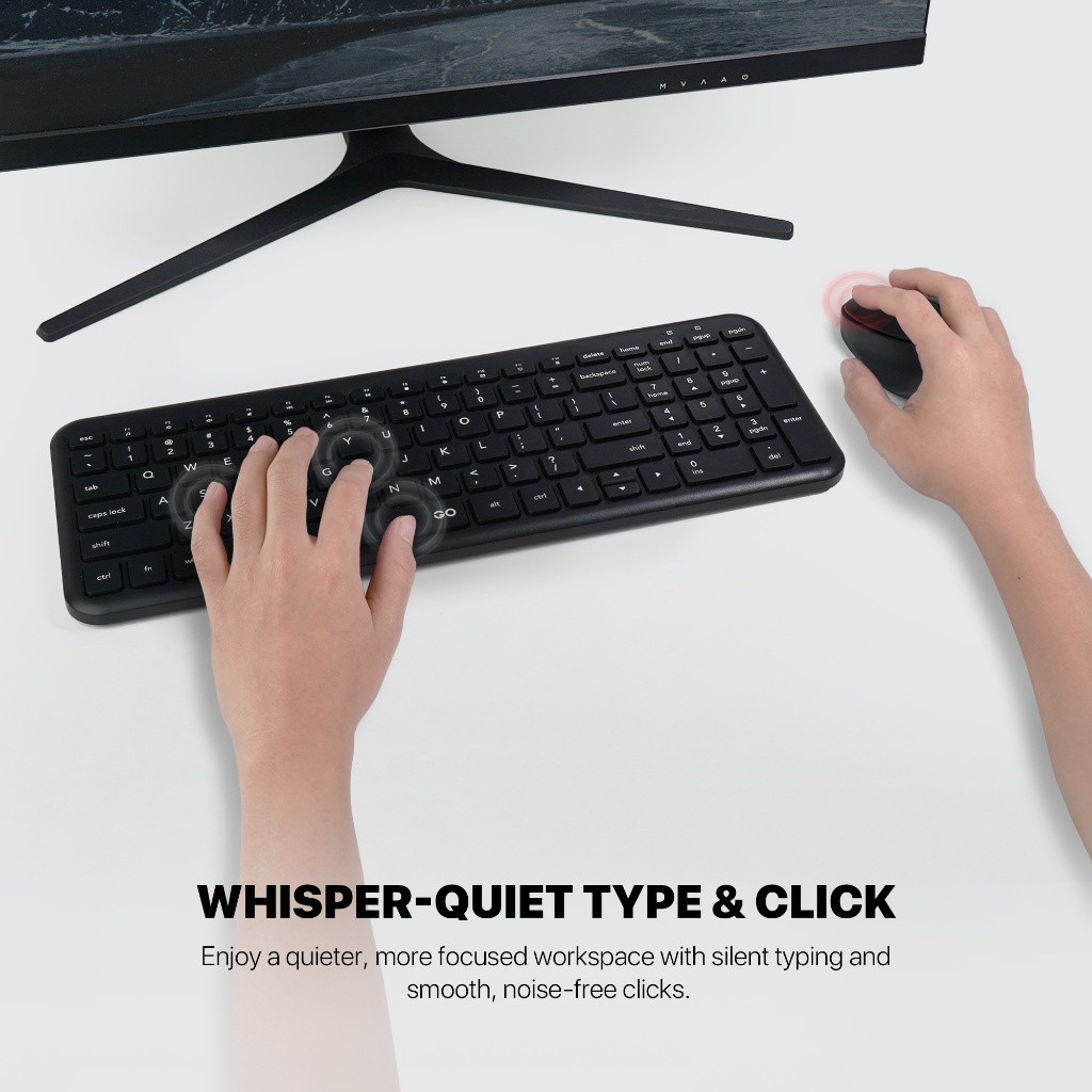Fantech WK901 / WK-901 Wireless Keyboard Mouse Combo Set Silent Click 2.4GHz Dongle USB Receiver - Gambar 4