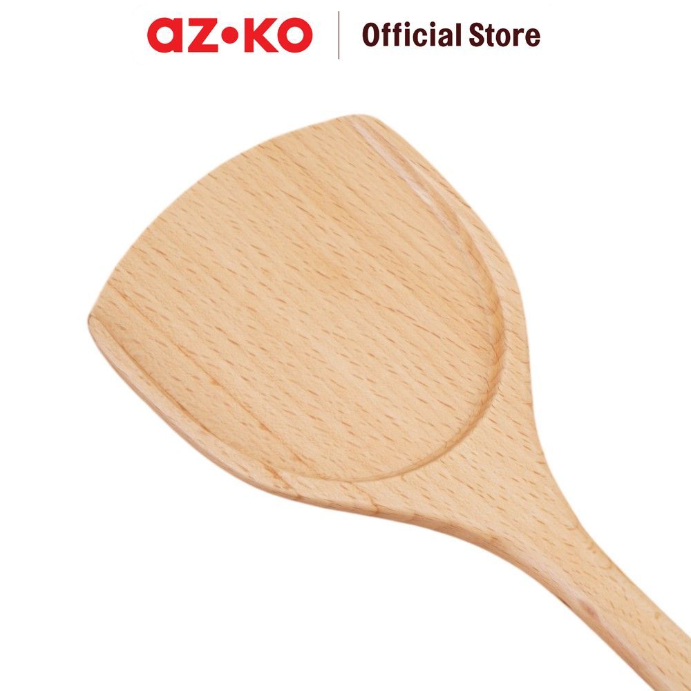 AZKO Culinart Spatula Kayu Beech 33 cm - Cokelat Alat Masak Cookware Sutil Sudip Sodet - Gambar 4