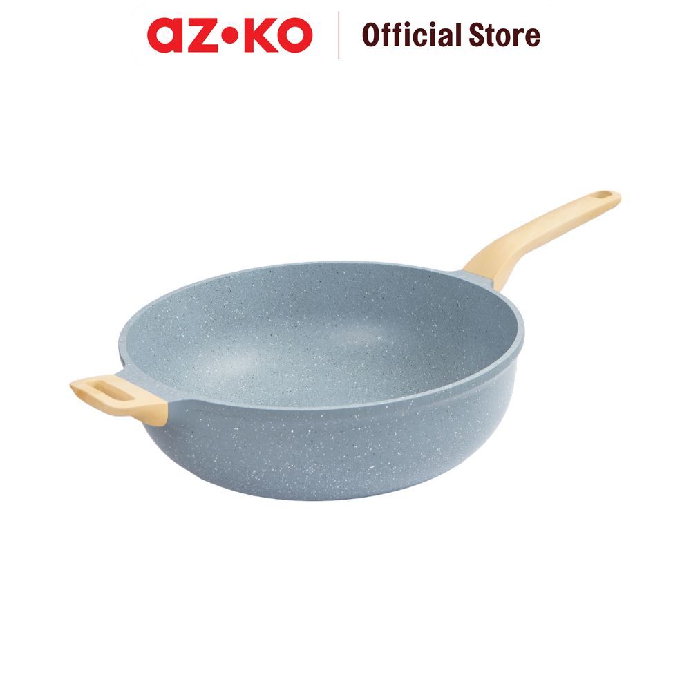 AZKO Culinart 32 cm Ultima Wajan Penggorengan Wok - Abu-Abu Frypan Pan Wok Anti Lengket Non Stick Teflon Penggoreng Alat Masak Perlengkapan Dapur