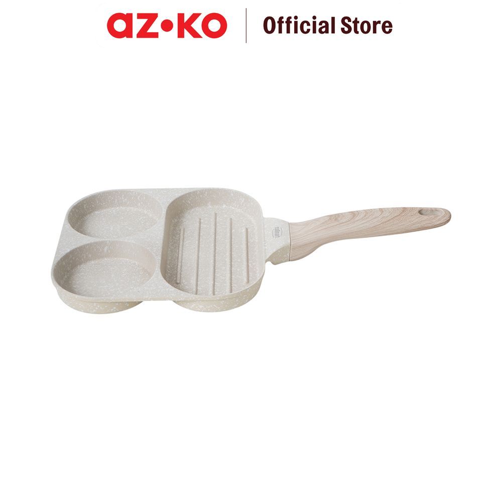 AZKO Culinart Wajan Penggorengan Telur & Pancake Aluminium - Krem Frying Pan Skillet Pan Goreng Teflon Goreng - Gambar 3