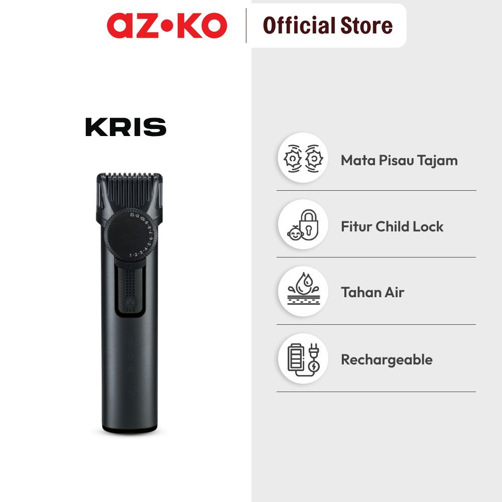 AZKO Kris Alat Pencukur Rambut Multifungsi 600 Mah - Hitam Hair Clipper Mesin Cukur Alat Potong Rambut Hair Trimmer Mesin Potong Rambut - Gambar 3
