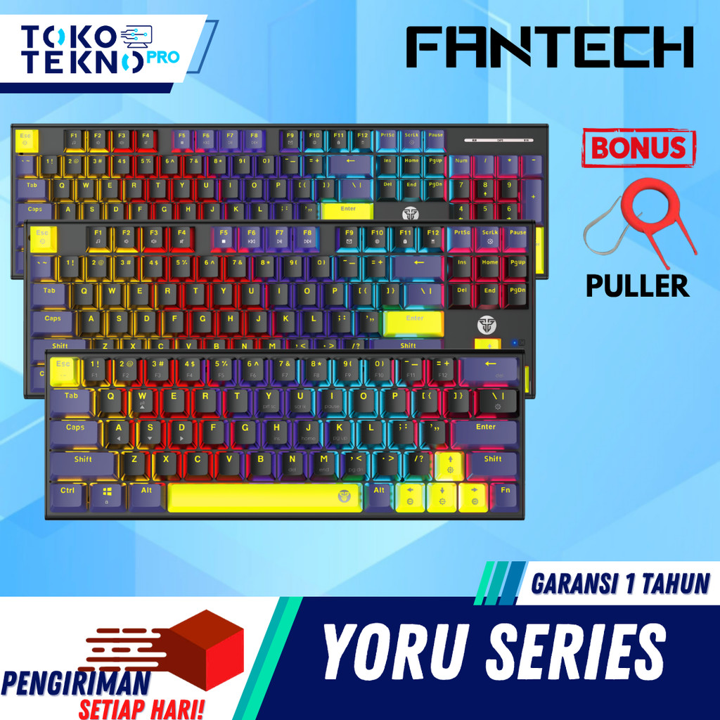Fantech Yoru Atom 104s / Atom 63 / Atom 87s MK878S / MK874 V2 / MK877S Mechanical Gaming Keyboard Full Size RGB Hot Swappable Double Shot ABS Cable Detachable Type C