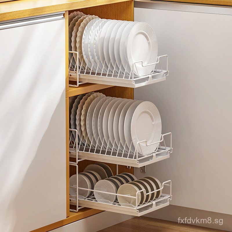 Upgraded High-End Pull-Out Kitchen Dish Rack Drawer Storage Divider ...