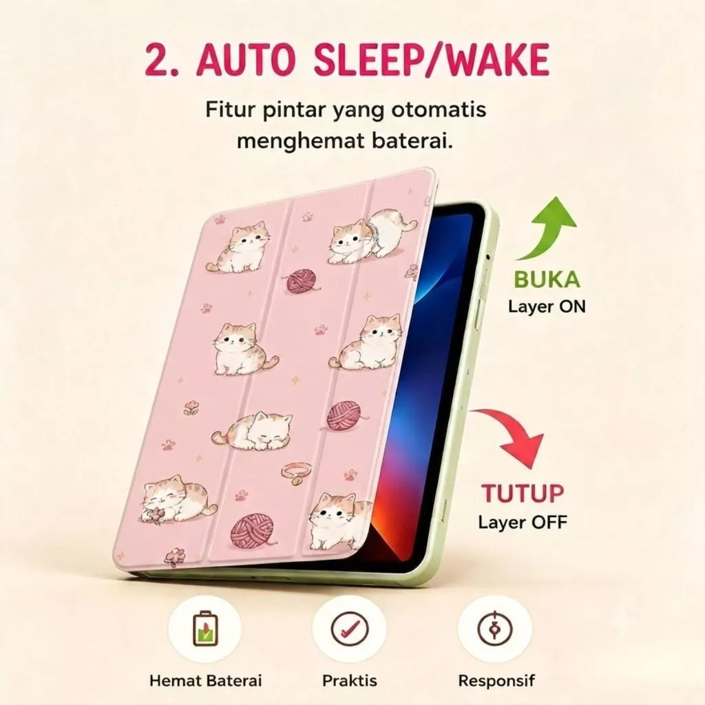 Case Bear Ribbon Silicone Matte Samsung Tab A11+ A9+/A9/A11/A7 S6Lite/A8 /S9 S9 FE Casing Dog Strawberry Cute Flip Magnetic - Gambar 2