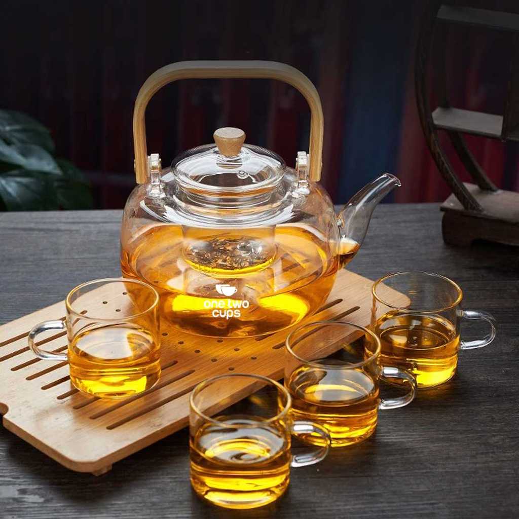 AKIEMSTR Teko Teh Kaca Borosilikat Saringan Tahan Panas Teapot - 8CV101 - Gambar 2