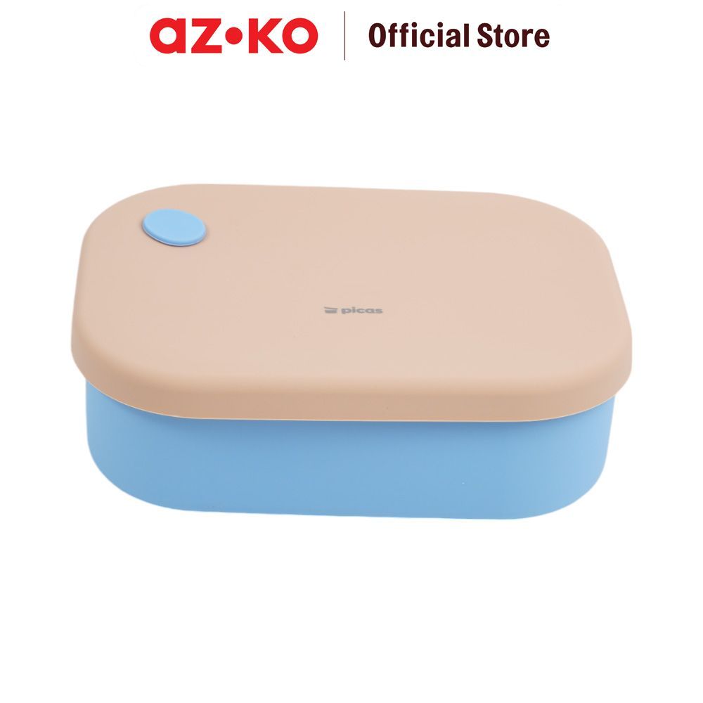 AZKO Picas 700 ml Yoona Kotak Makan 4 Sekat Dengan Airhole - Biru Terra Lunch Box Food Grade Food Box Kotak Bekal Makan Wadah Makanan - Gambar 2