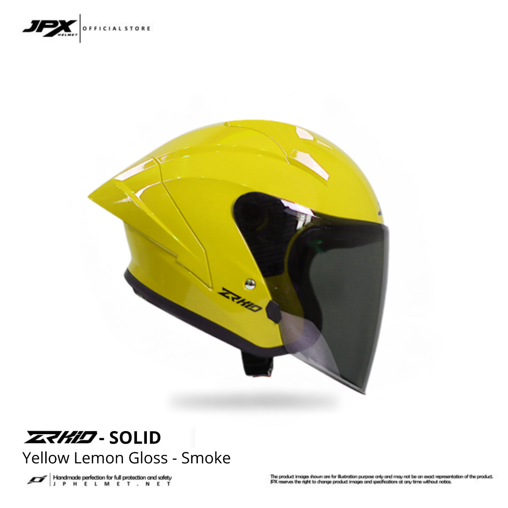 Helm Halfface JPR ZR Kidz Original Full ABS SNI - Yellow Lemon Gloss - Gambar 2