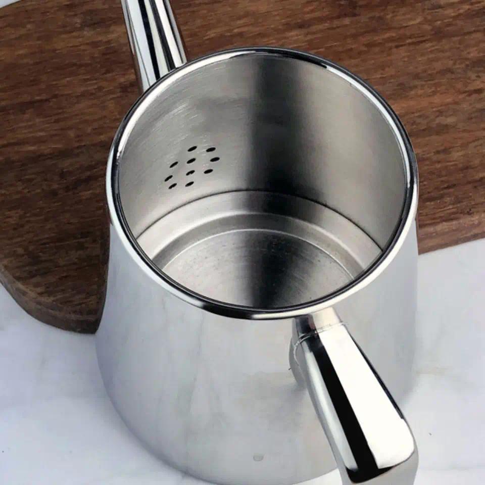 2 in 1 Stainless Steel Long Spout Teapot Large Capacity with Filter Hotel Teapot Rustproof Mirrorlike Flower Tea Pot - Gambar 4