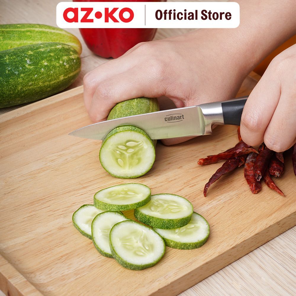 AZKO Culinart 3.5 inci Pisau Paring - Hitam Pisau Dapur Kecil Piso Tajam Paring Knife Peralatan Masak Perlengkapan Dapur Kitchenware - Gambar 3