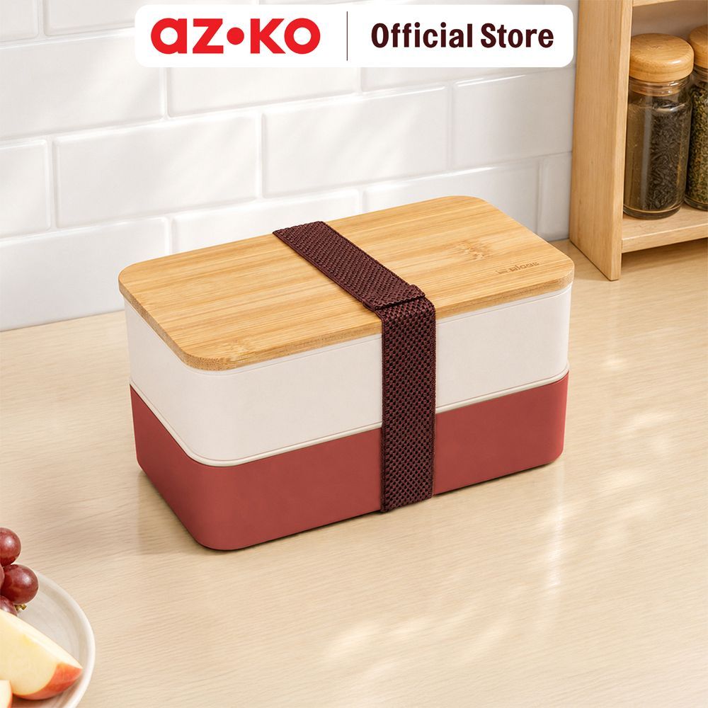 AZKO Picas Miku Kotak Makan 2 Susun 1.4 Liter Bento Box Meal Container Tempat Bekal Lunch Box Kotak Bekal