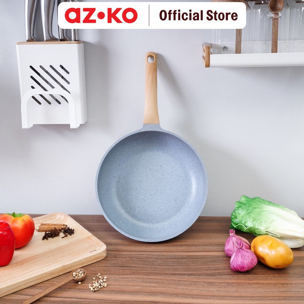 AZKO Culinart 26 cm Ultima Wajan Penggorengan - Abu-Abu Frypan Pan Wok Anti Lengket Non Stick Teflon Penggoreng Alat Masak Perlengkapan Dapur - Gambar 2