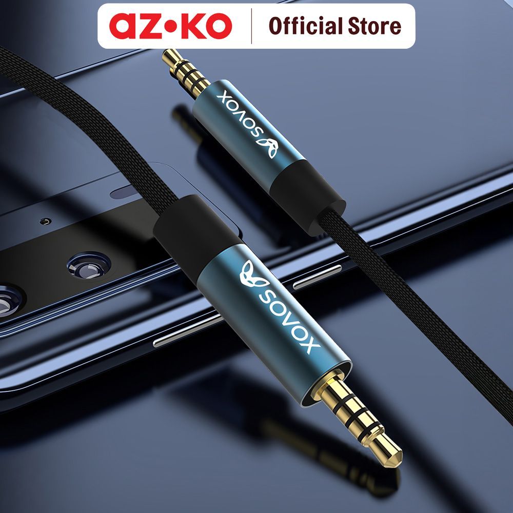 AZKO Sovox Kabel AUX 3.5 mm to 3.5 mm 1.5 Meter - Hitam Kabel Audio 3.5mm Aux Cable Kabel Jack Audio Kabel Stereo Audio - Gambar 2