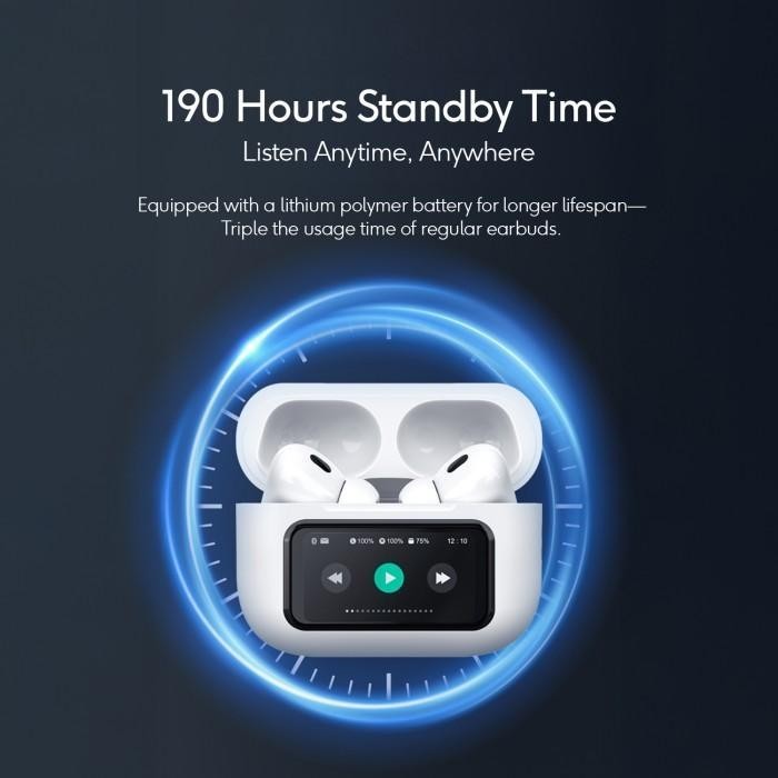 KiiP DTS16 / DTS-16 TWS ANC Headset Bluetooth 5.4 Earphone Smart Screen Active Noise Reduction - Gambar 4