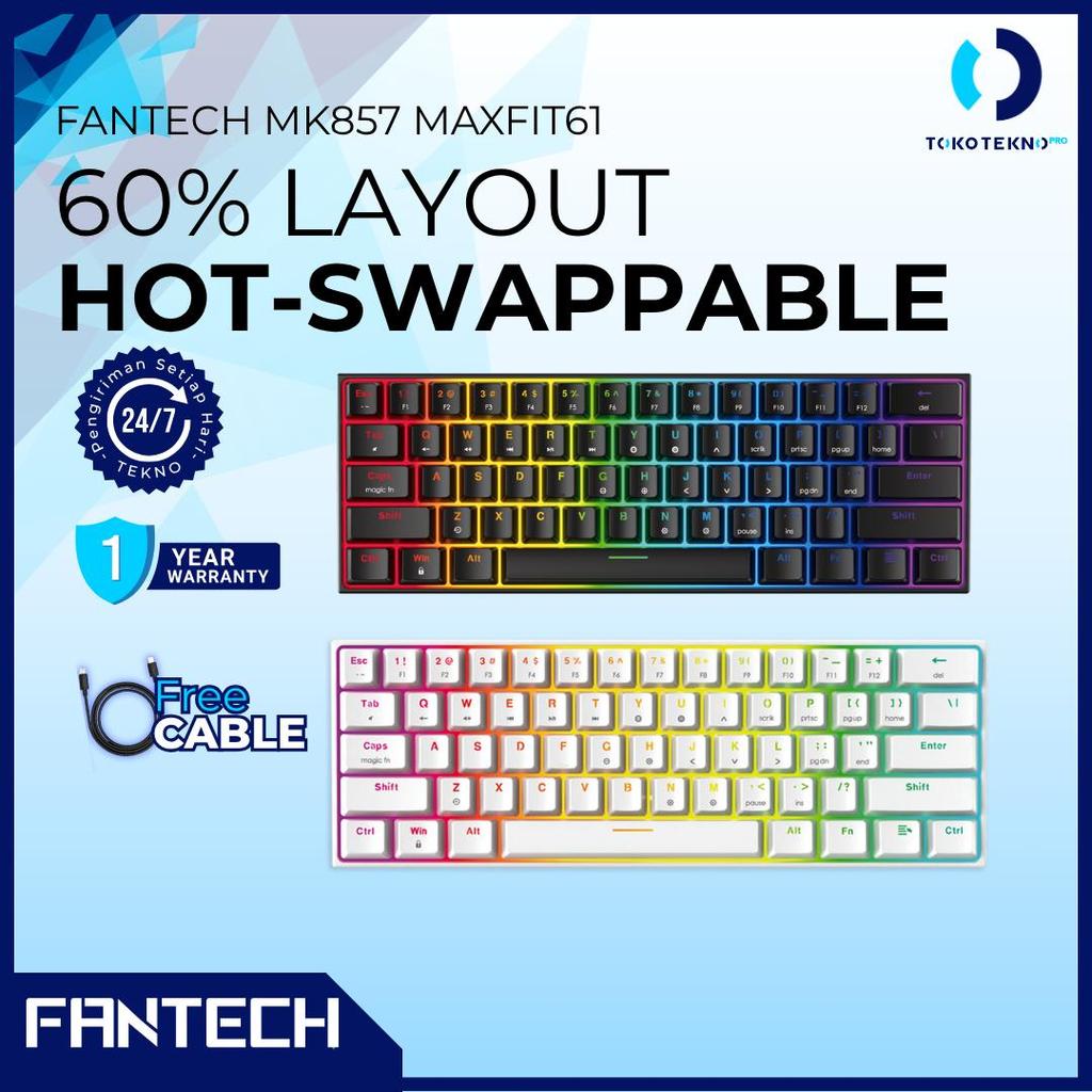 Fantech MK857 / MK-857 Maxfit61 Wired RGB 60% Mechanical Gaming Keyboard
