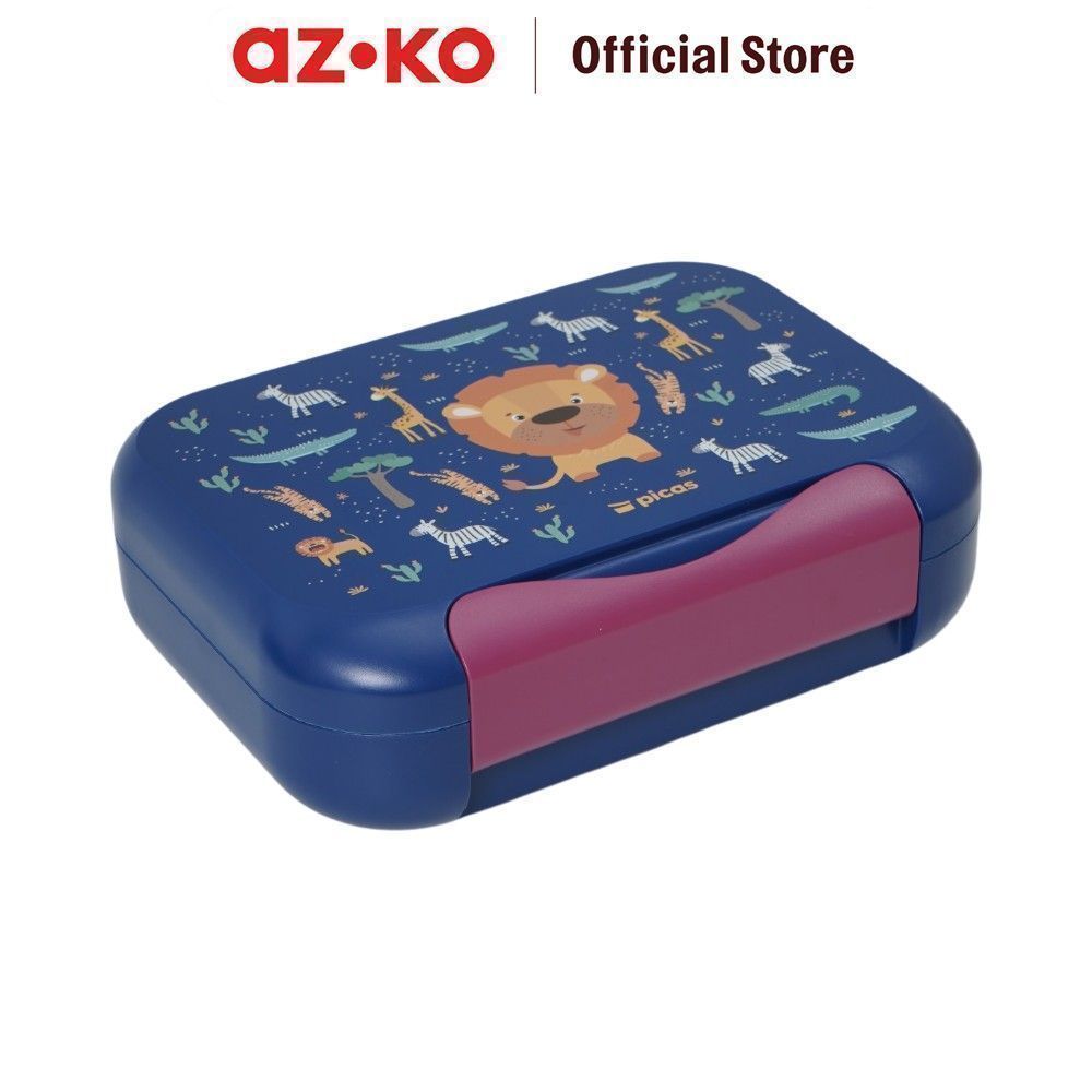 AZKO Picas Critter Kotak Makan Dengan Botol Vacuum Flask Set 3 pcs Bento Box Meal Container Tempat Bekal Lunch Box Kotak Bekal - Gambar 4