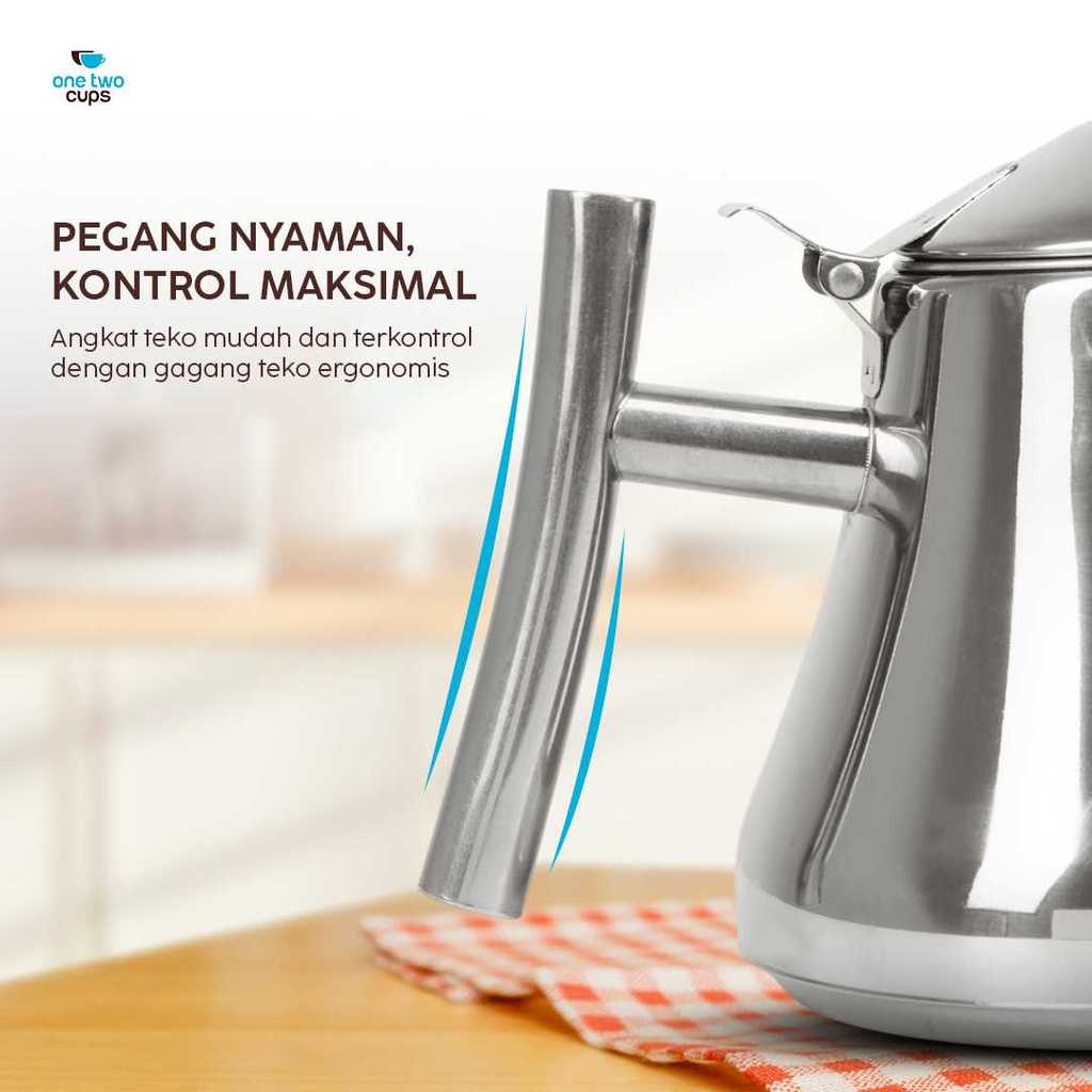 AKIEMSTR Teko Teh Stainless Steel Saringan Tahan Panas Teapot 1L - HS4012 - Gambar 3