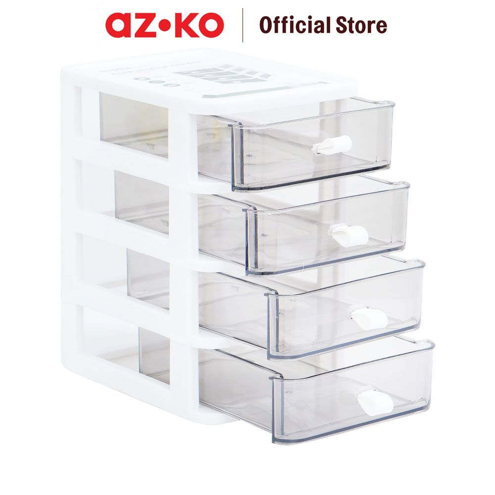 AZKO Stora Laci Organizer Penyimpanan Mini Tingkat Desk Drawer Organizer Tempat Alat Tulis Desk Storage Laci Meja - Gambar 4