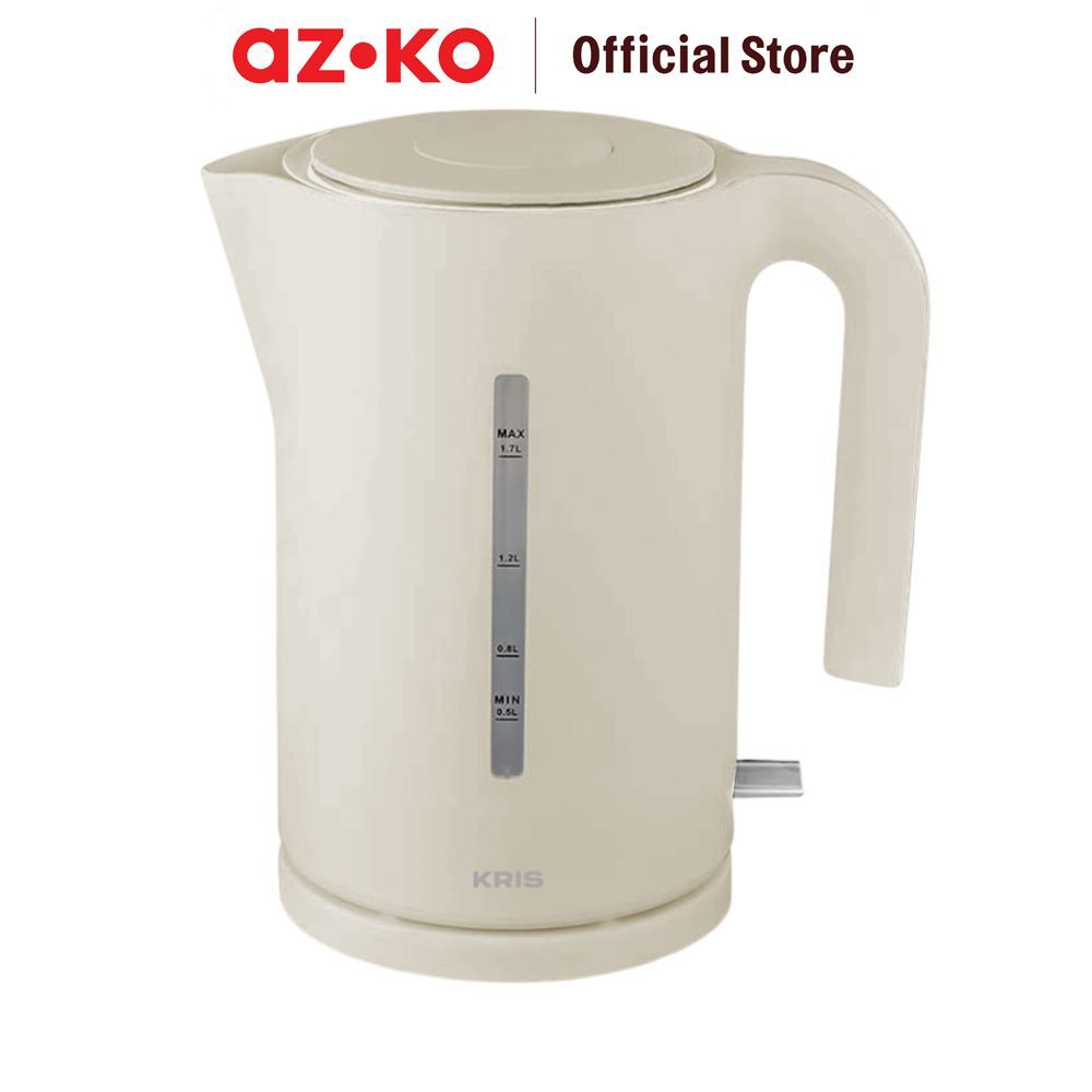 AZKO Kris Teko Listrik Plastik 800 Watt 1.7 Liter - Putih Ketel Listrik Pemanas Air Water Boiler Electric Kettle