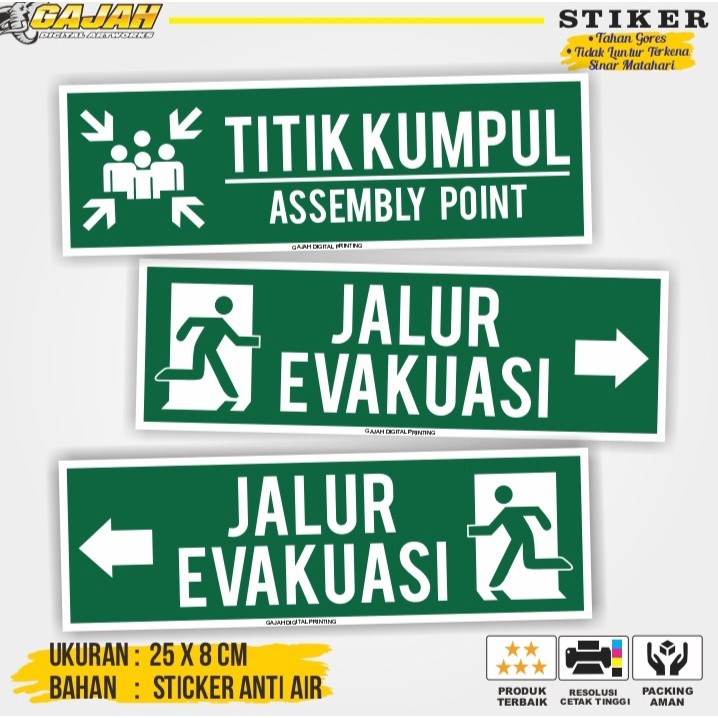 Evacuation Route Stickers Evacuation Route Stickers Evacuation ...