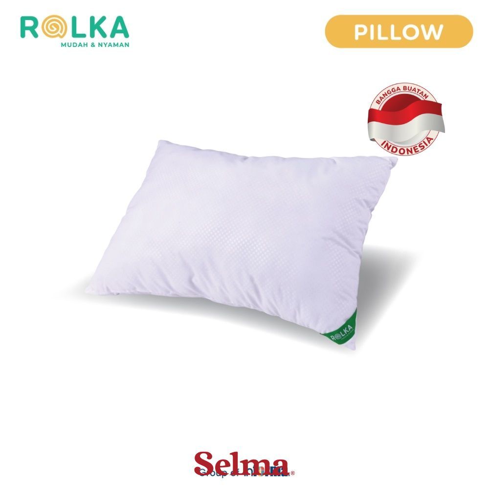 Selma Rolka Essential 46x65 cm Bantal - Putih Penyangga Kepala Tidur Nyaman Bedding Kamar