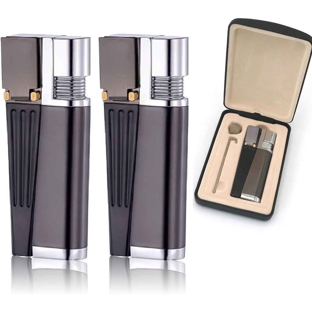 2 Pack Foldable Metal Lighter Open Soft Flame with Accessories ...
