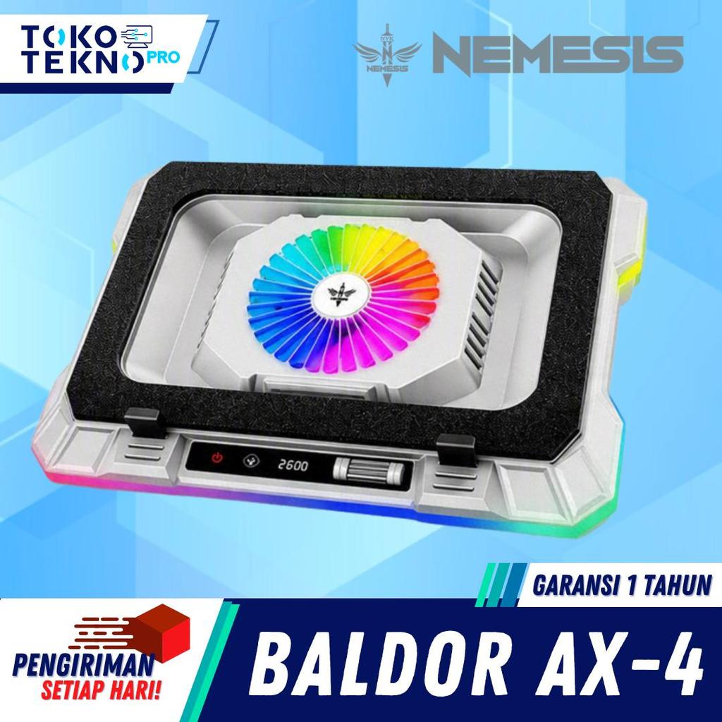NEMESIS BALDOR AX4 / AX-4 Cooling Pad Gaming Laptop RGB Fan Cooler High Speed with Adjustable Height