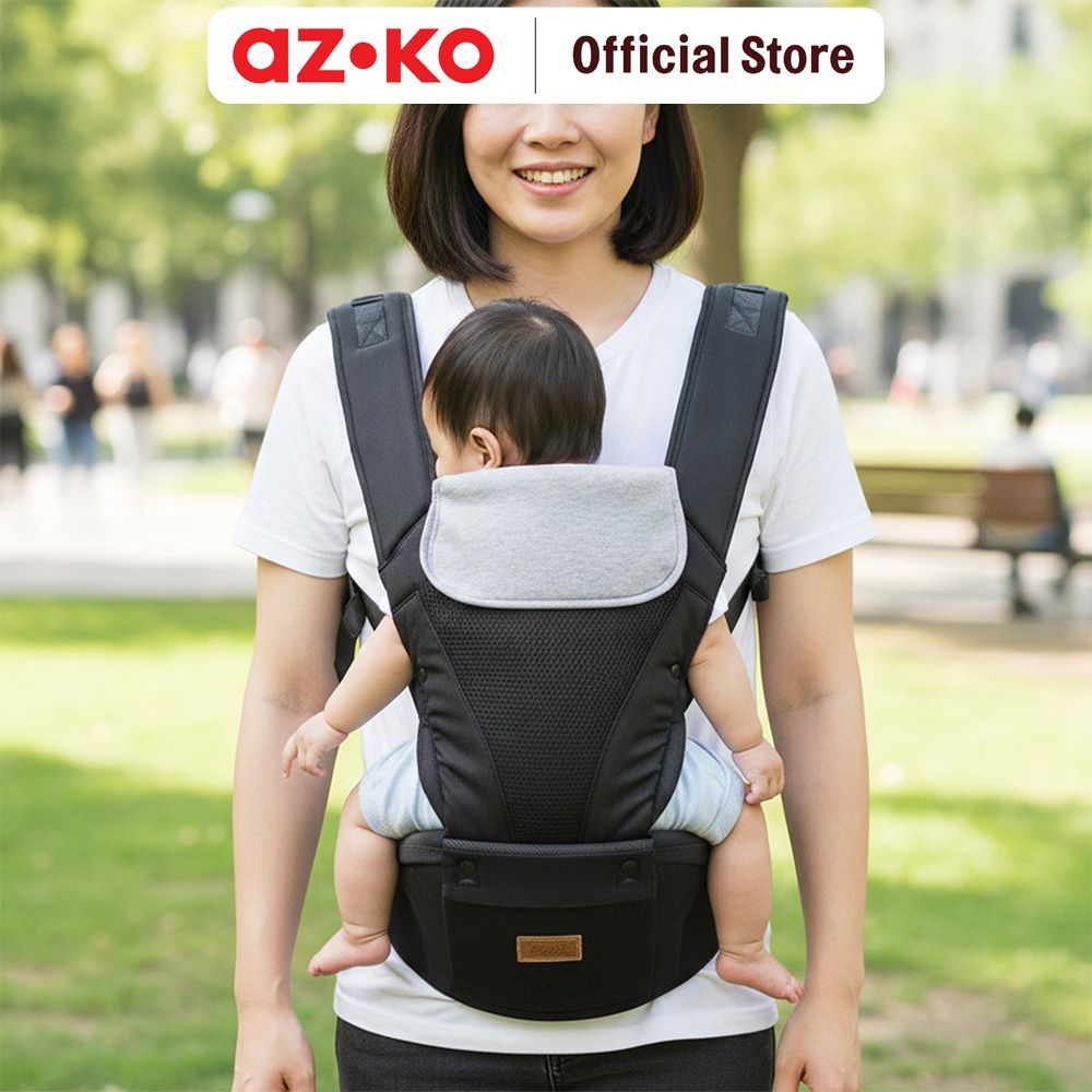 AZKO Kindla Gendongan Bayi Swivel Buckle 6 in 1 - Hitam Baby Carrier Hip Seat Carrier Gendongan Bayi Infant Carrier Gendongan Hip Seat - Gambar 2