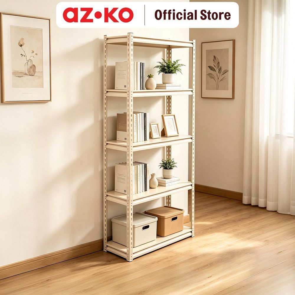 AZKO Tactix Norden Rak Besi 5 Tingkat 80x30.5x175 cm - Krem Tan Shelf Besi Rak Metal Shelving Baja Organizer Besi - Gambar 2