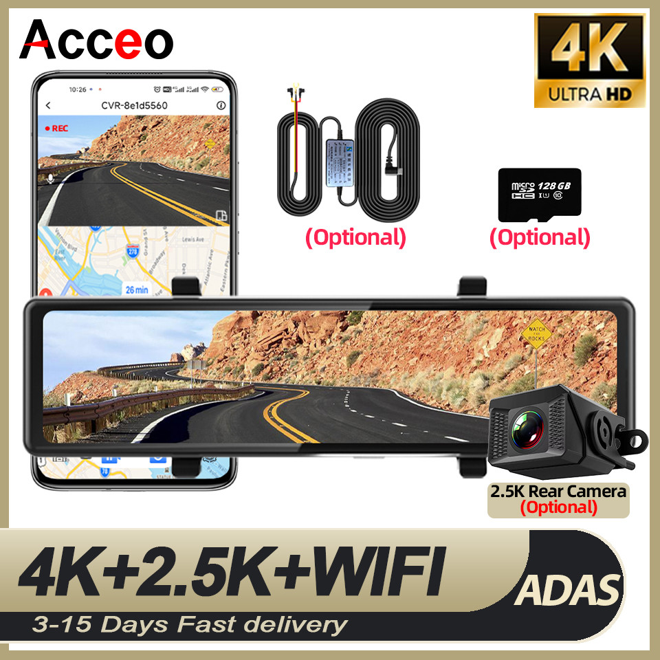 Acceo 4K Dashcam with 11.26