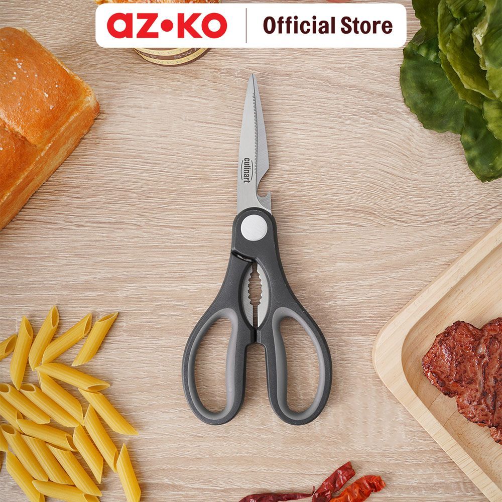 AZKO Culinart Gunting Dapur Ap-1 - Hitam Kitchen Scissors Food Grade Alat Pemotong Makanan Serbaguna Peralatan Masak Perlengkapan Dapur - Gambar 2