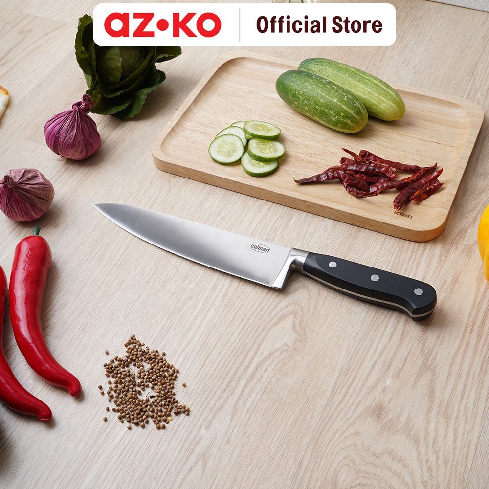 AZKO Culinart 8 inci Pisau Koki - Hitam Multifunctional Cooking Knife Alat Pemotong Serbaguna Piso Tajam Kitchen Tools Peralatan Masak - Gambar 2