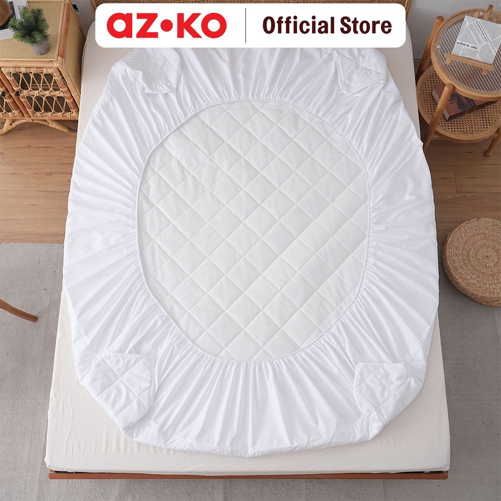 AZKO Sleeplite Pelindung Kasur - Putih Mattress Protector Bed Protector Pelapis Kasur Protective Mattress Cover - Gambar 2