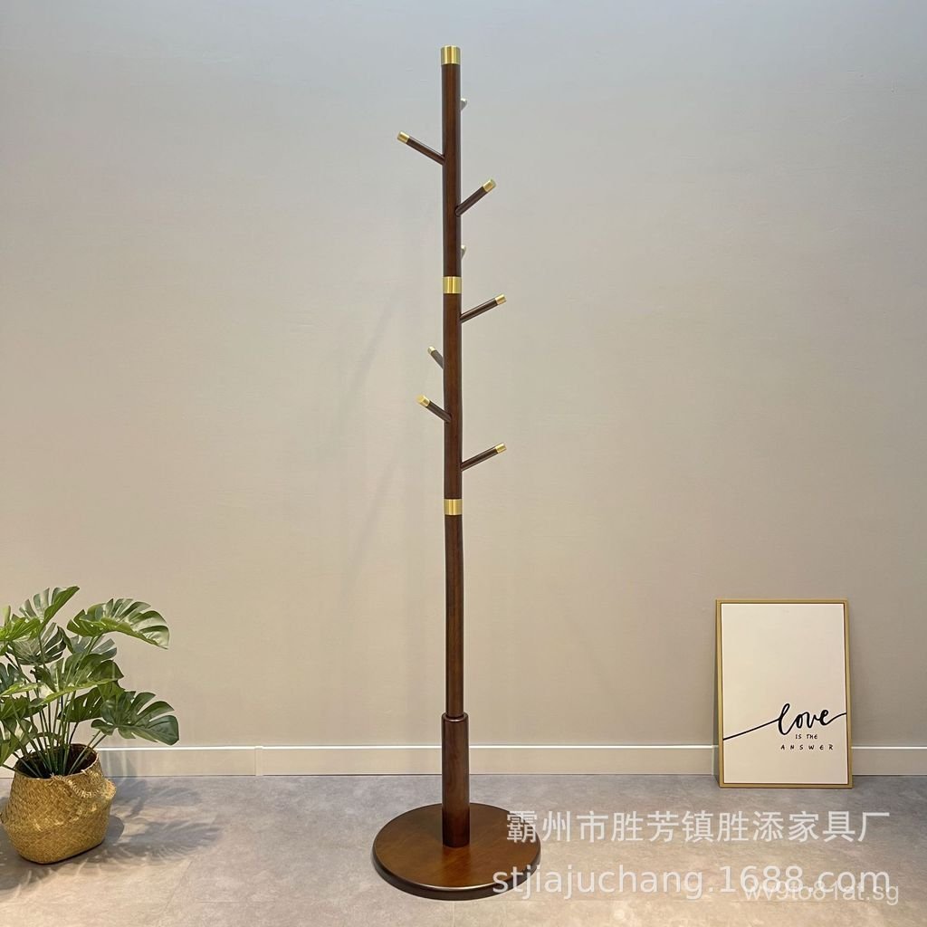 Floor-standing Coat Rack Pure Copper White Wax Wood New Chinese Style ...