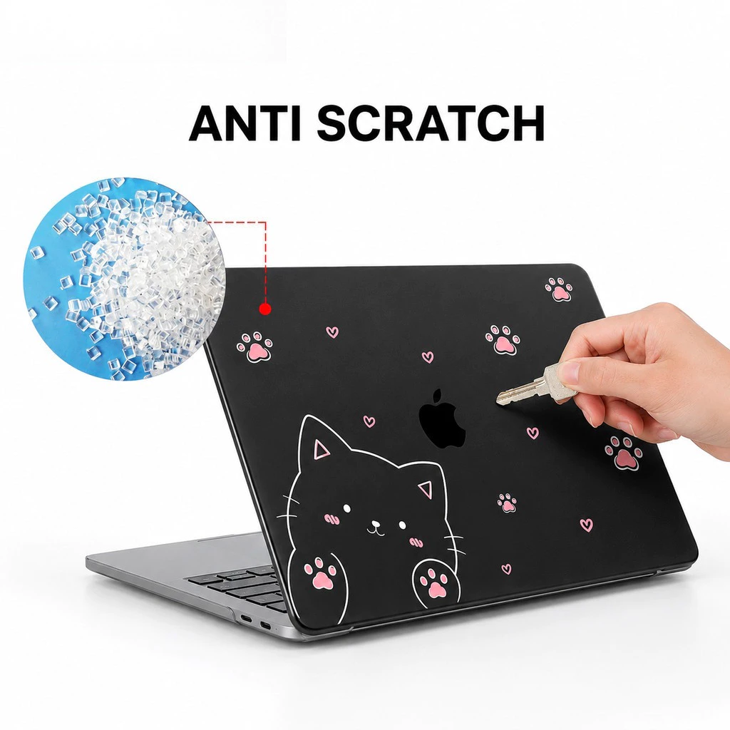 Case Clear Macbook Neo 13 Motif Cute Lucu Transparan Casing Macbook Air M2 M1 M4 Neo A3404 Pelindung Premium Anti Gores - Gambar 2