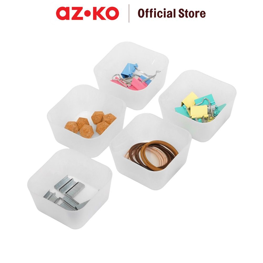 AZKO Stora 8.3x8.3x4.5 cm Set 5 Pcs Organizer Laci Pembagi Laci Sekat Drawer Organizer Tray Laci - Gambar 2