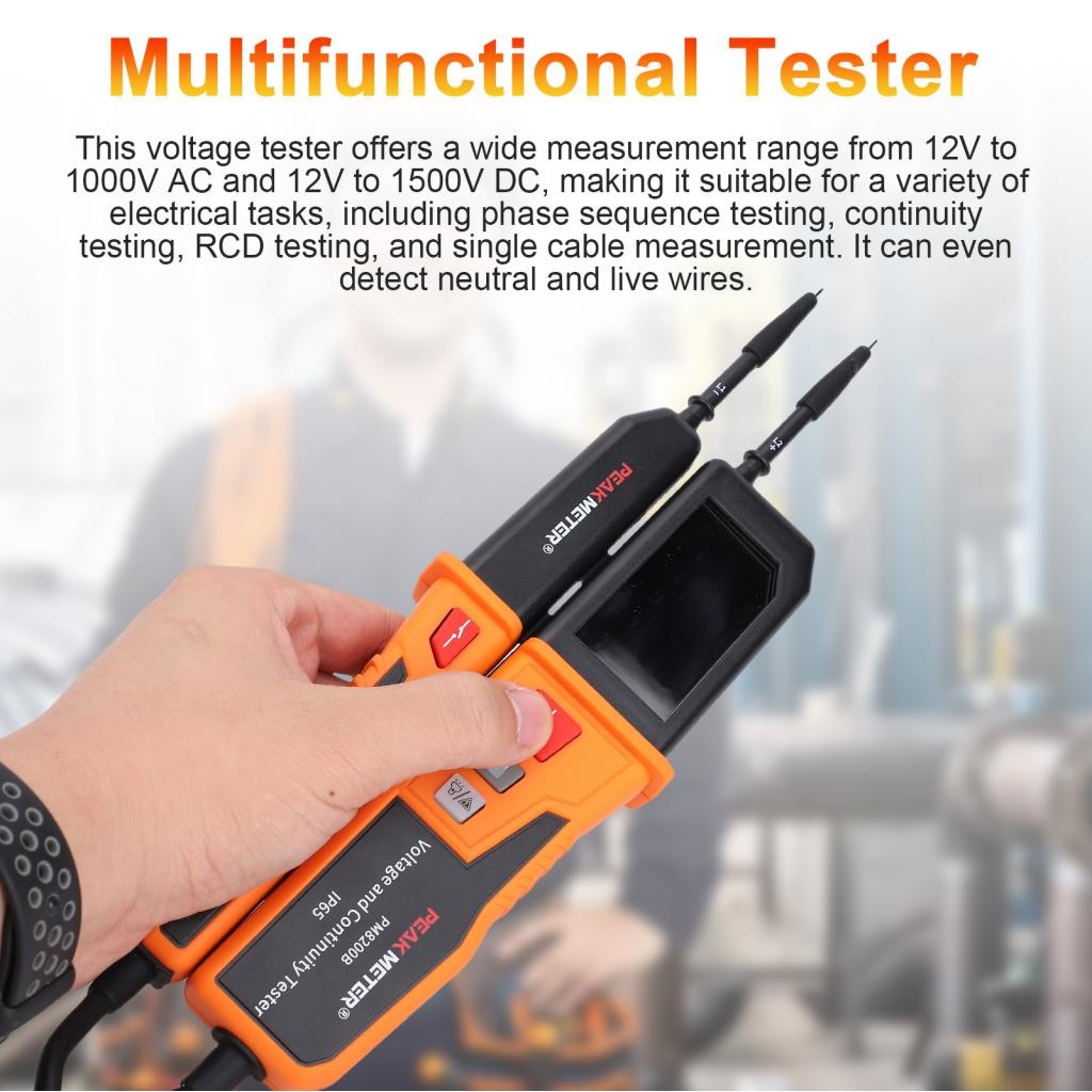 ayeshow-SG Voltage and Continuity Tester 12V-1000V AC/DC Auto-Ranging ...