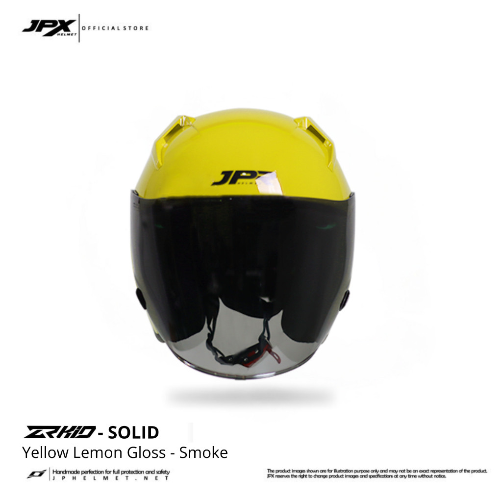 Helm Halfface JPR ZR Kidz Original Full ABS SNI - Yellow Lemon Gloss - Gambar 4