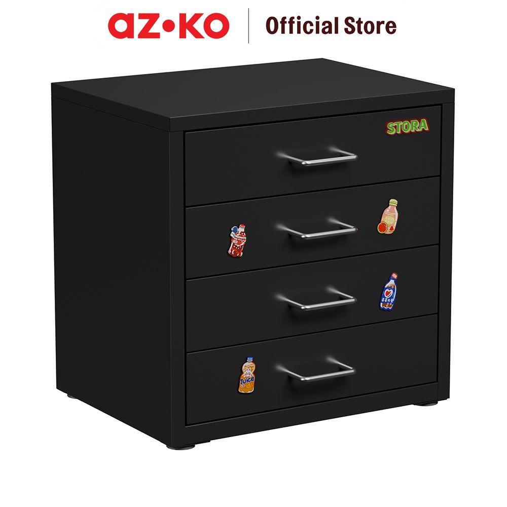 AZKO Stora Studia Laci Penyimpanan Mini 4 Tingkat - Hitam Desk Drawer Organizer Tempat Alat Tulis Mini ge Laci Meja Kerja - Gambar 3