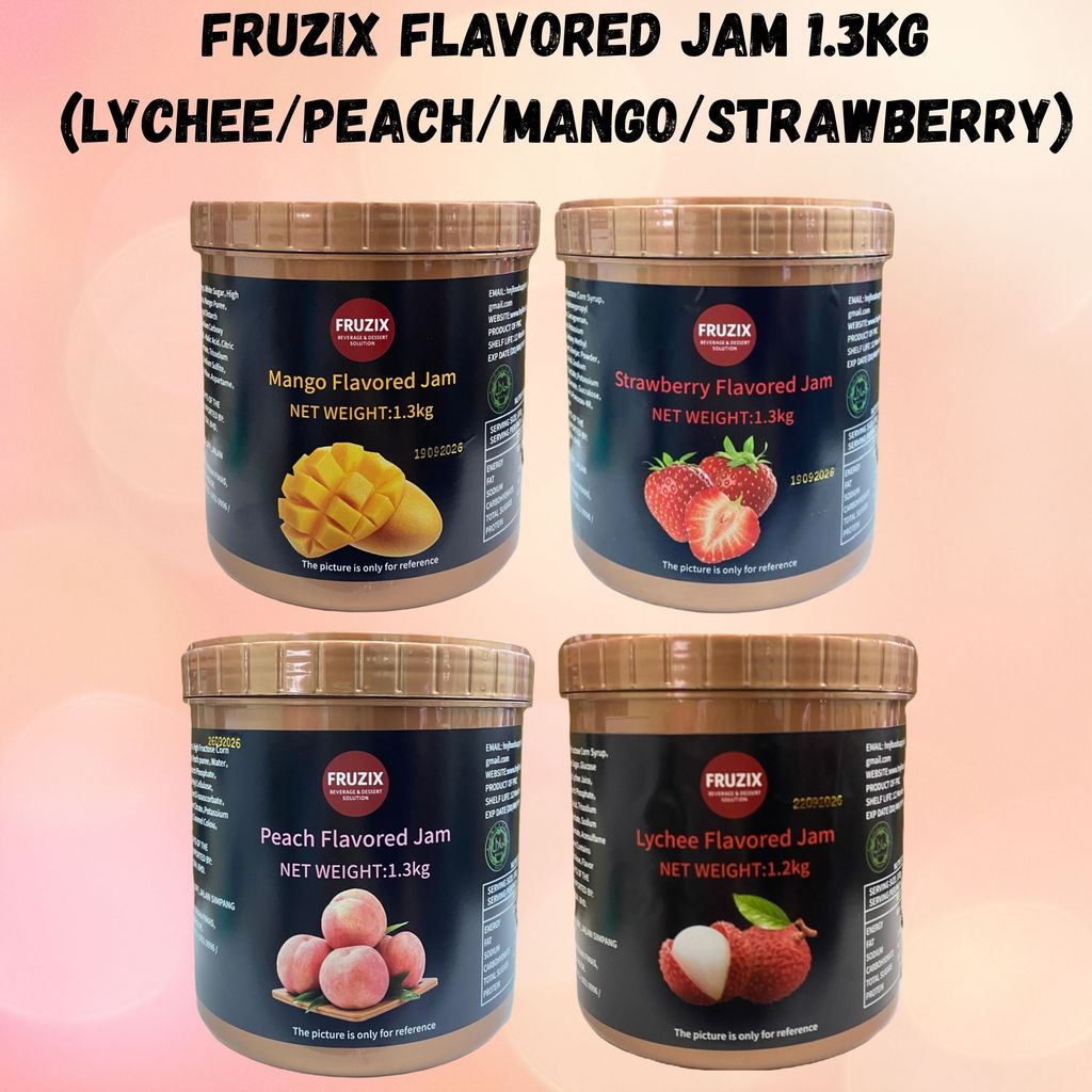 FRUZIX LYCHEE/ PEACH/ STRAWBERRY/ MANGO FLAVORED JAM 1.3KG JEM BUAH ...
