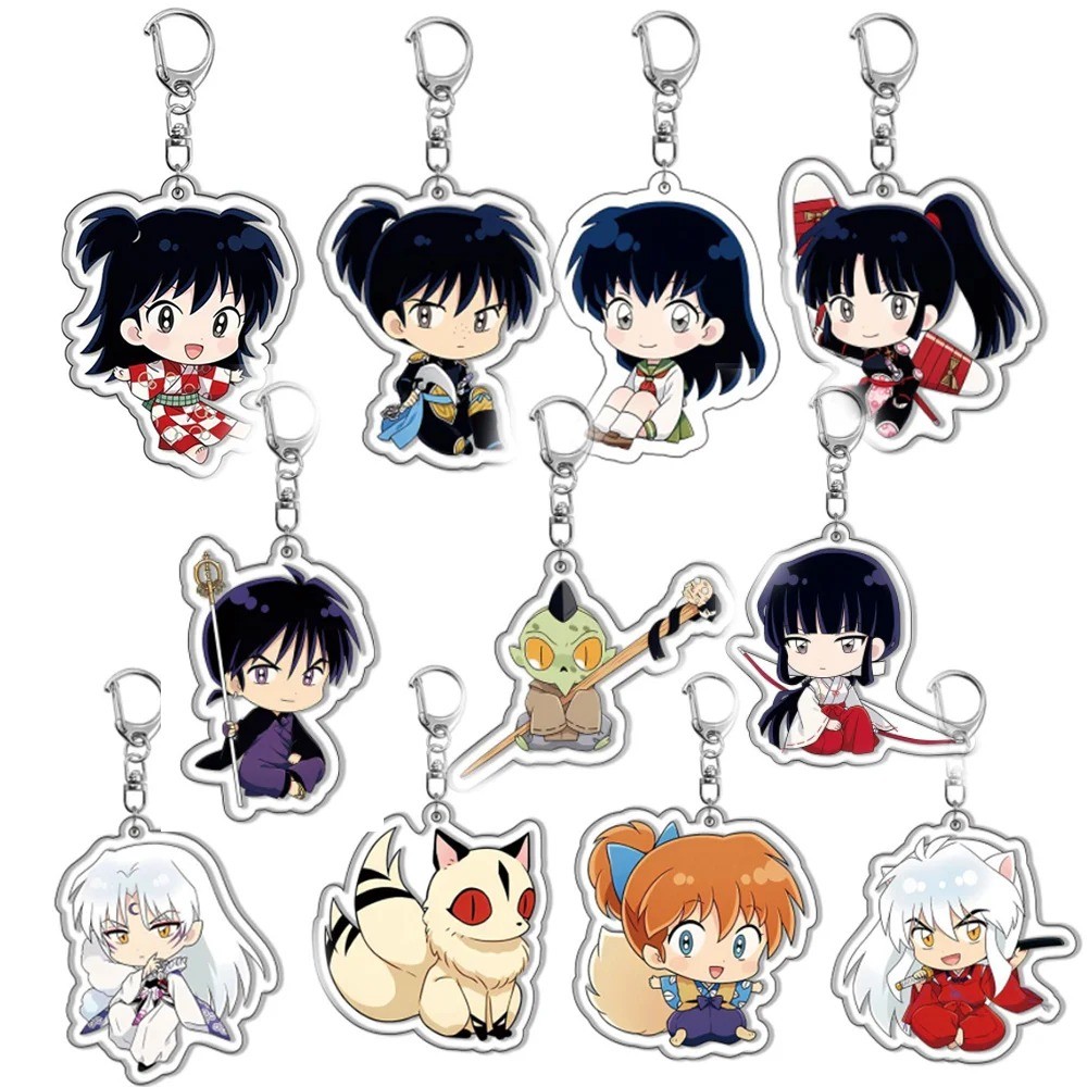 Fashion Anime Keychains Cartoon Figures Higurashi Kagome Seshoumaru ...