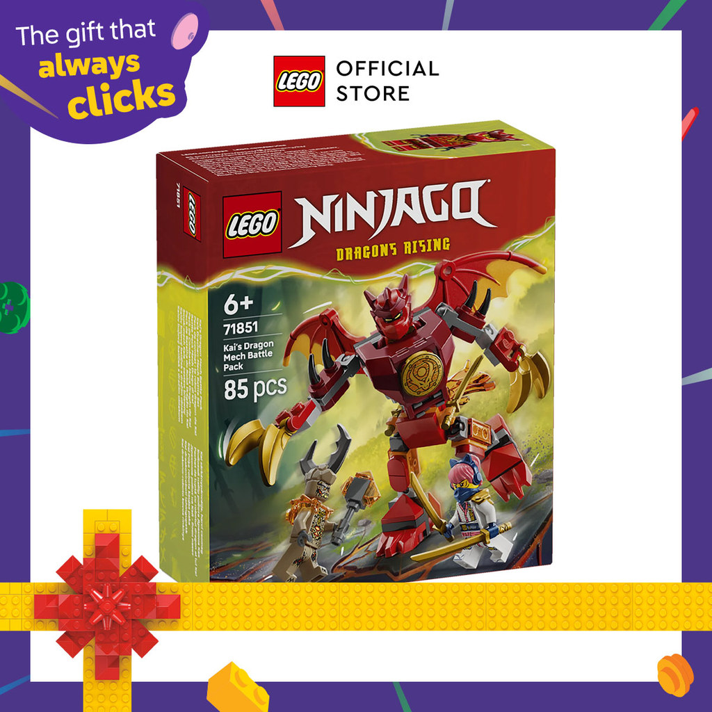 LEGO Ninjago 71851 Kai's Dragon Mech Battle Pack (85 Pieces), Building Block, Toys, Bricks