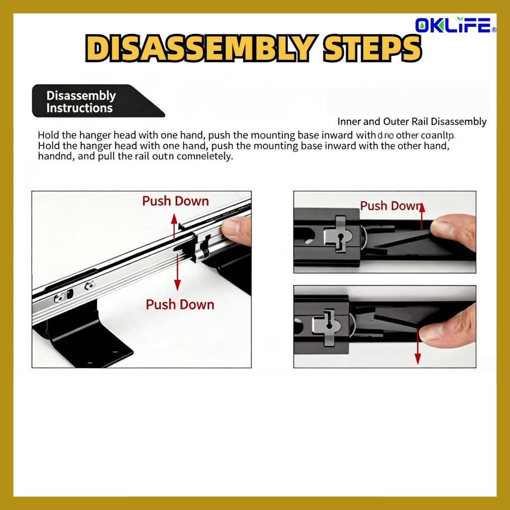 Closet Retractable Pull‑out Hanging Rod Cabinet Top Mount Clothes Hanger Wardrobe Storage Organizer view 4