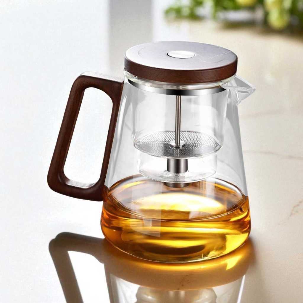 AKIEMSTR MALAD Teko Teh Kaca Saringan Tahan Panas One Click Filter Teapot 800ml - M-800 - Gambar 2