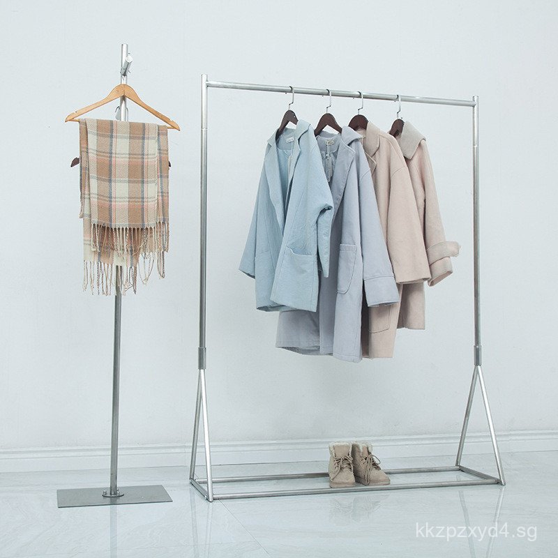 Clothing Store Display Rack Stainless Steel Brushed Women's Clothing ...
