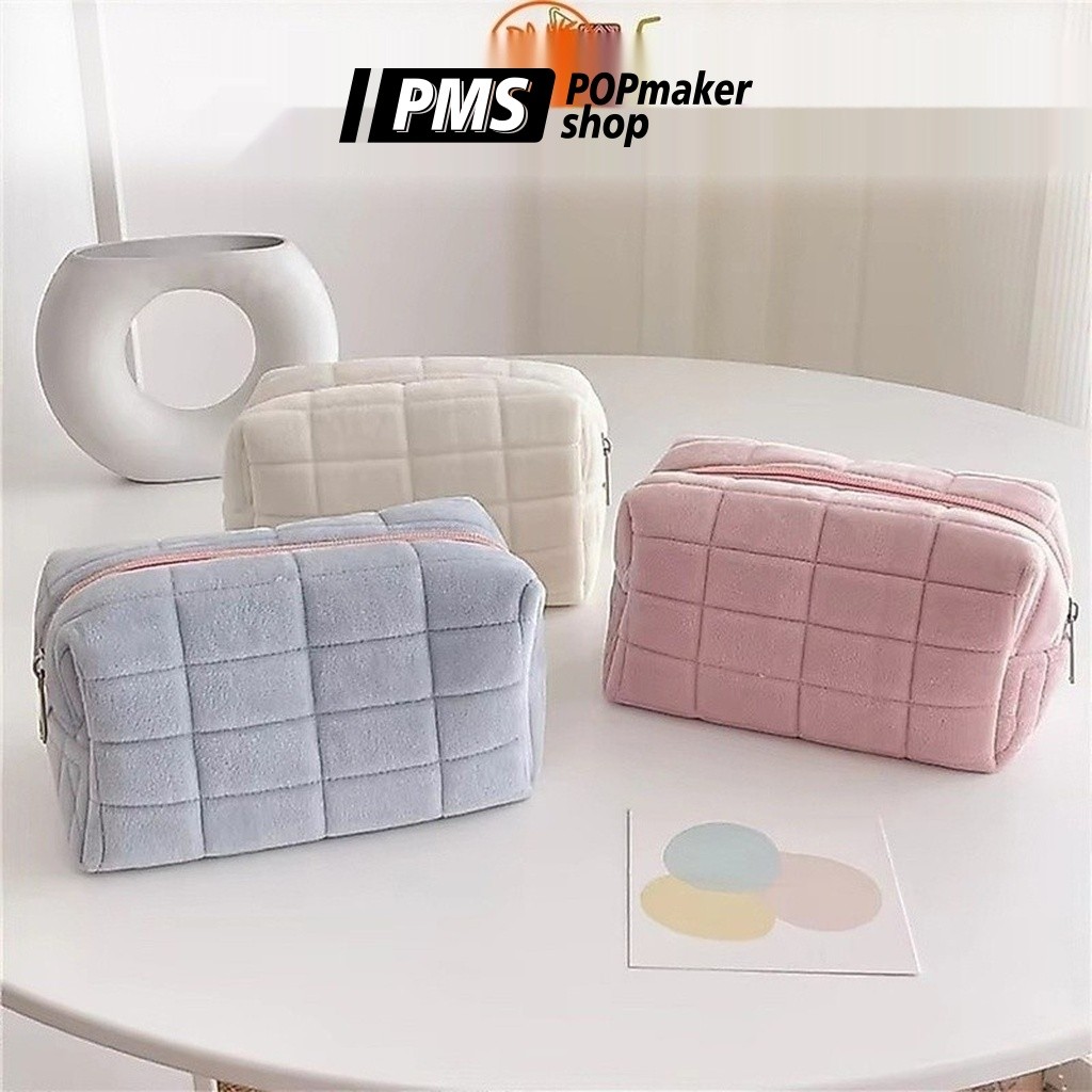 POPmaker shop alat tulis multifungsi kotak pensil velvet pastel estetik serbaguna desain cantik untuk sehari hari H746 COD - Gambar 4